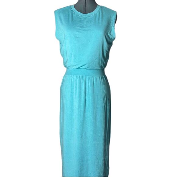 Athleta Santorini Cinch Midi Dress Women's Size XS Gulf Green Turquoise Blue - Picture 7 of 16